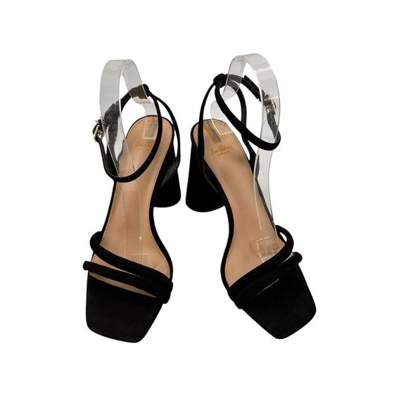 Sam Edelman Kia Sandal Block Ankle Strap Heels Black Size 10 Preppy Minimalist - Picture 1 of 14